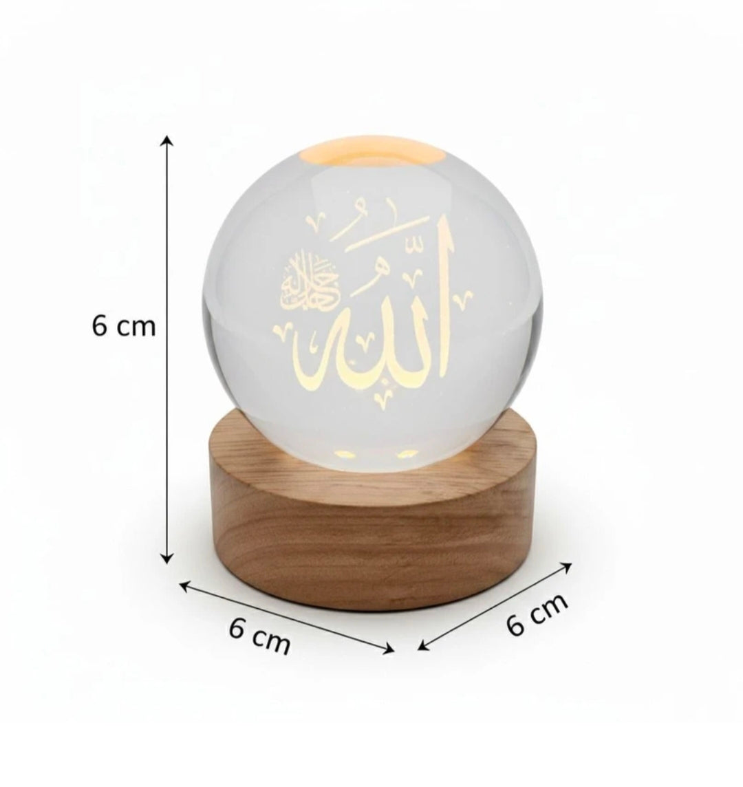 Allah muhammad Quram 3d crystal ball islamic allah