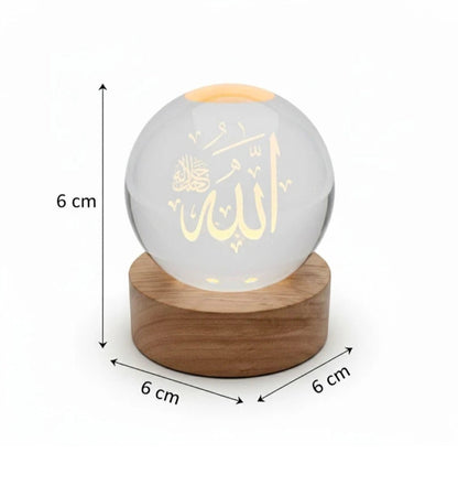 Allah muhammad Quram 3d crystal ball islamic allah