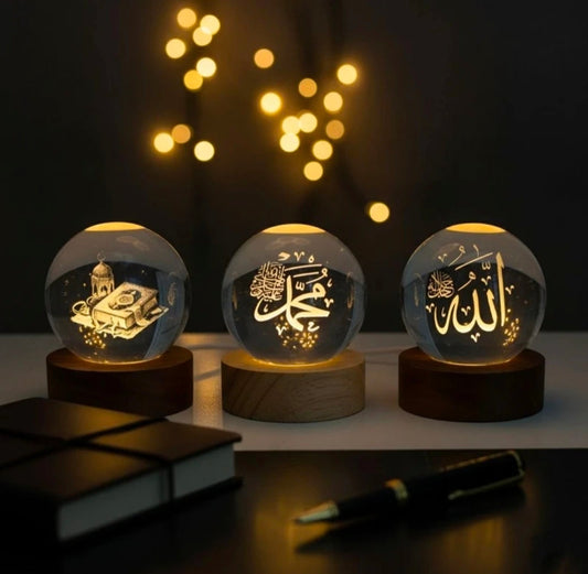 Allah muhammad Quram 3d crystal ball islamic allah